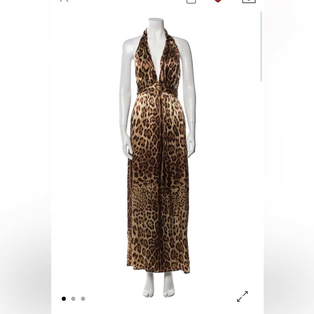 Reformation Halter Neck Animal Print Dress